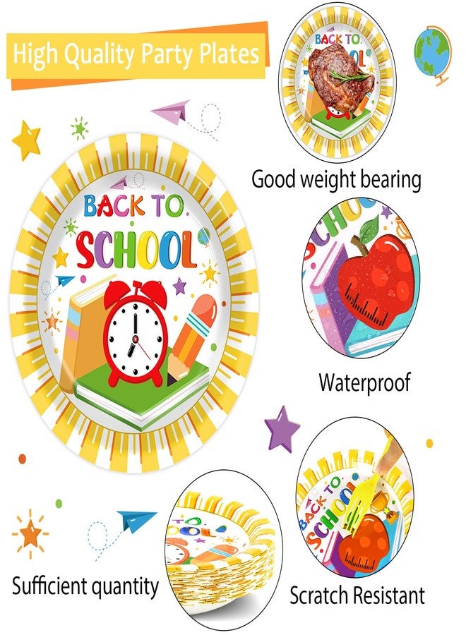 OBUSATT 96Pcs Back to School Party Plates and Napkins Welcome Back to School Party Decorations Cartoon Apples Tableware Set for Kindergarten Preschool Parties Supplies Serves 24 - Image 3